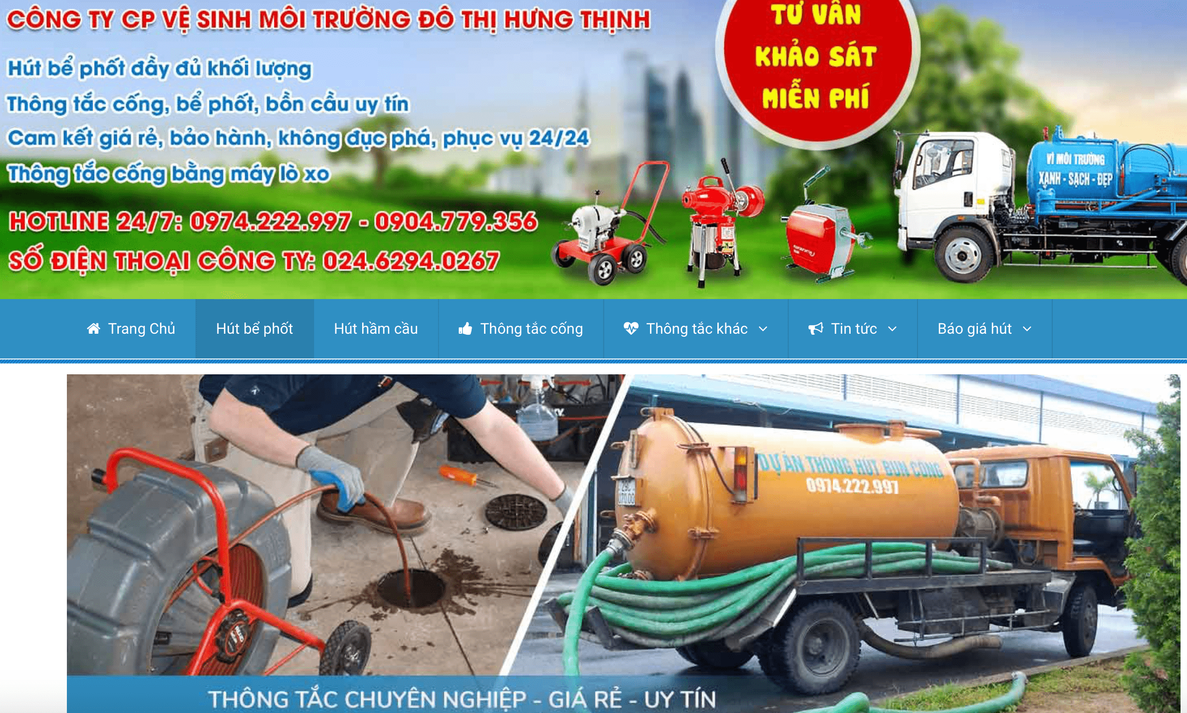 hút bể phốt tại Hà Nội