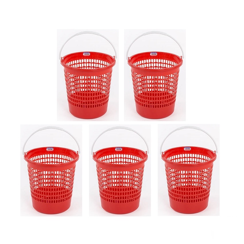 Combo 5 Sọt Quai trung Duy Tân (Ø 31 x 34 cm) No.731 – Màu ngẫu nhiên, sọt nhựa tròn có quai, dùng đựng quần áo trẻ sơ sinh, chứa đồ -